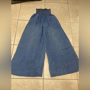 Oli & Hali Women's Ultra Wide Leg  Jean Pant Size Small Boho Blue